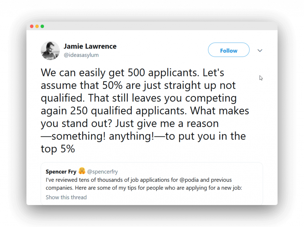 Companies Easily get 500 applications